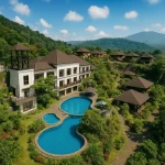 Pemandangan Jambuluwuk Resort Batu tempat gathering kantor terbaik di Batu Malang