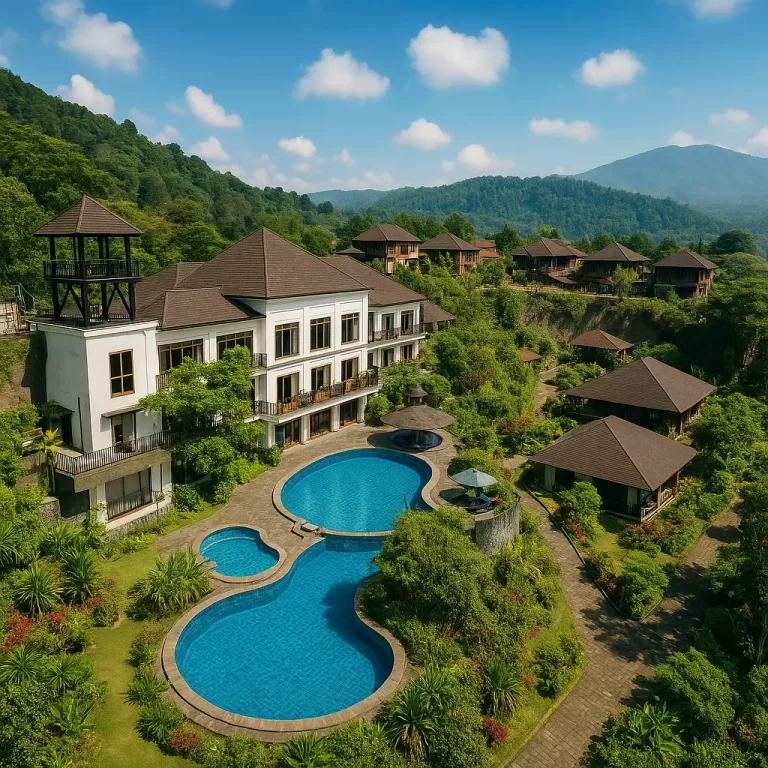Pemandangan Jambuluwuk Resort Batu tempat gathering kantor terbaik di Batu Malang