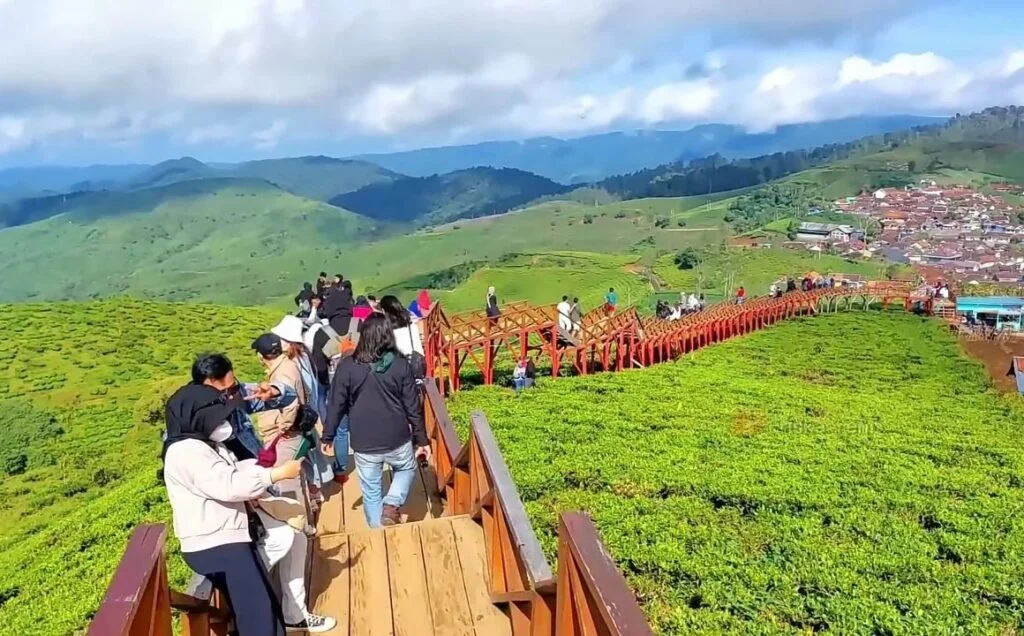 review pengunjung taman langit malang dengan suasana wisata instagramable dan pemandangan pegunungan